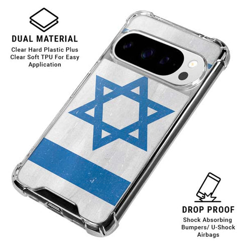Israel Flag Distressed Google Pixel 10 Pro Clear Case